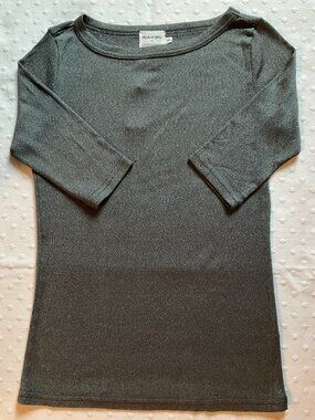 NWT Michael Stars For Anthropologie Shine Boat Neck ¾ Sleeve Top, Gray, Sz M/L